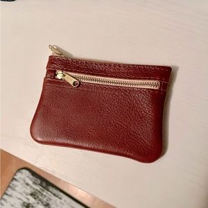 UNICORN!! Double Zip Coin Purse in Nutmeg